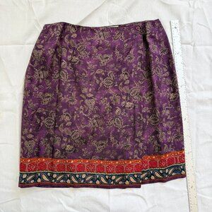 100% Silk Paisley Wrap Skirt